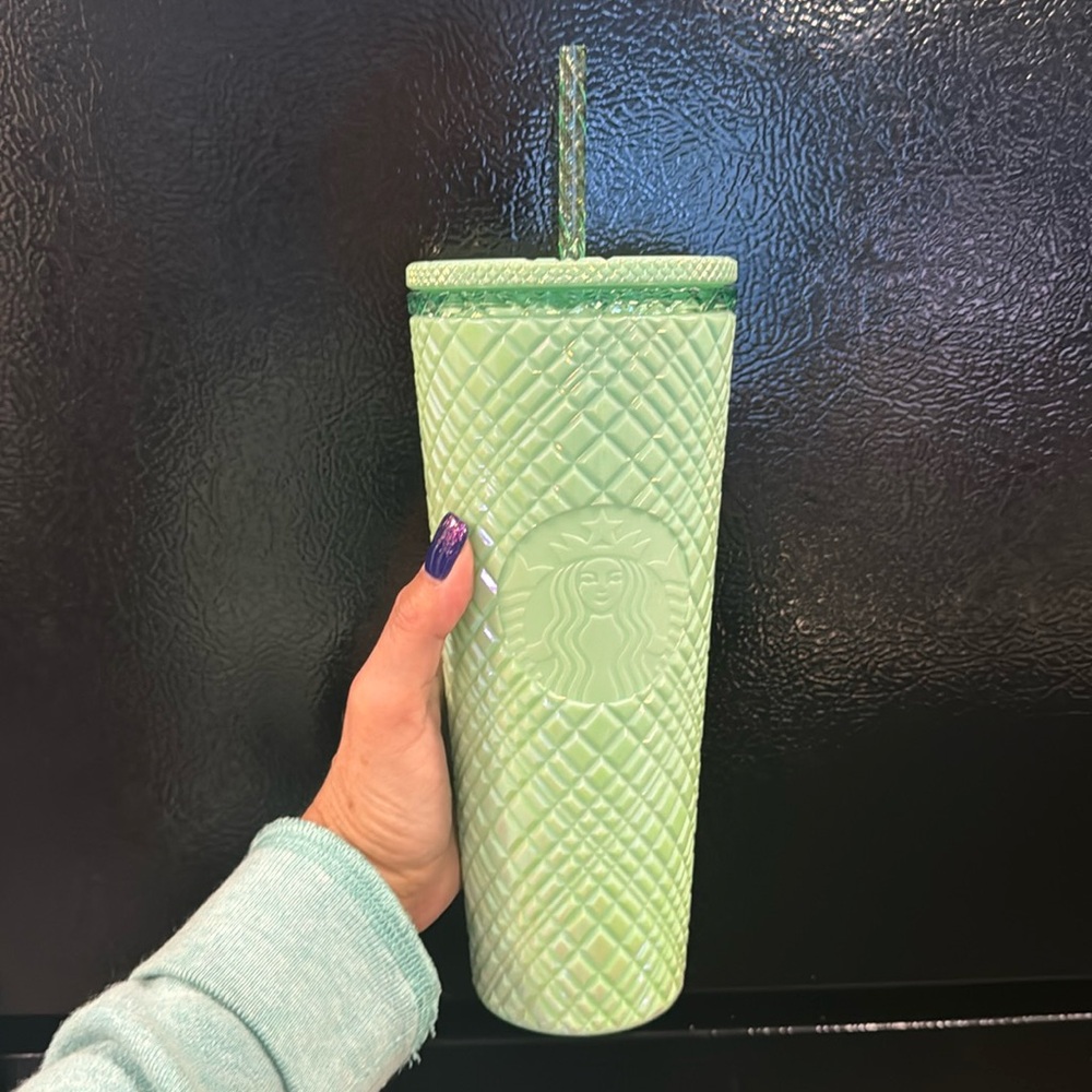 24oz Starbucks Venti Tumbler jeweled iridescent mint green Siren logo collectors
